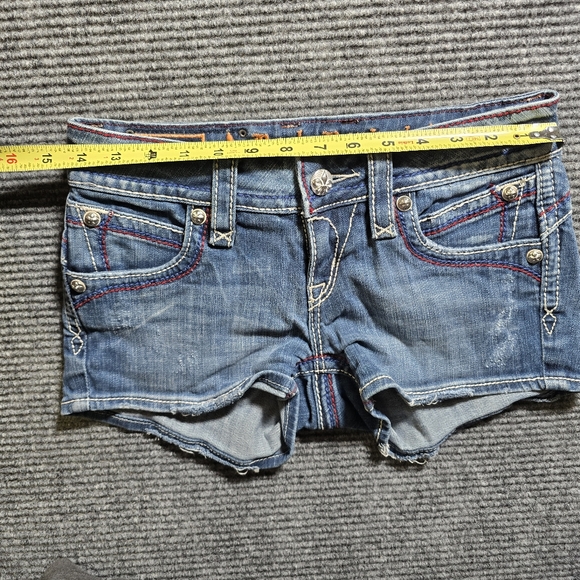 Rock Revival Shorts Women's 26 Blue Becky Cutoff Distressed Embroidered - Picture 7 of 7